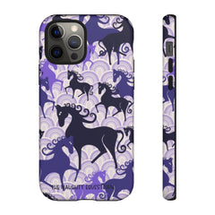 Purple Atomic Horse iPhone Tough Case | Naughty Equestrian Mid Century Modern Phone Case - The Naughty Equestrian
