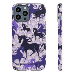 Purple Atomic Horse iPhone Tough Case | Naughty Equestrian Mid Century Modern Phone Case - The Naughty Equestrian
