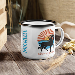 Custom Horse Mug, Enamel Horse Coffee Cup - The Naughty Equestrian