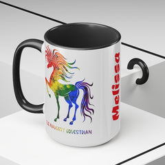 Custom Rainbow Horse Mug,Rainbow Pride Cup - The Naughty Equestrian