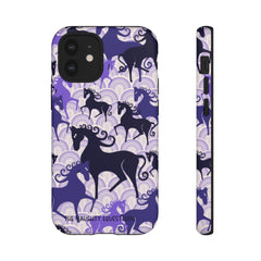 Purple Atomic Horse iPhone Tough Case | Naughty Equestrian Mid Century Modern Phone Case - The Naughty Equestrian