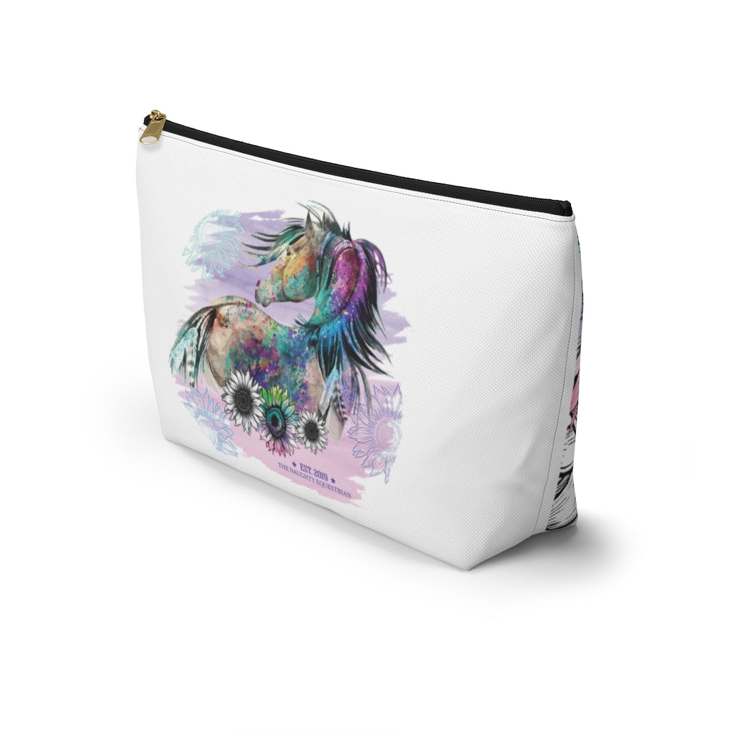 Watercolor Sunflower Horse Makeup Bag - The Naughty Equestrian