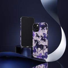 Purple Atomic Horse iPhone Tough Case | Naughty Equestrian Mid Century Modern Phone Case - The Naughty Equestrian