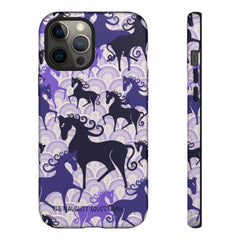 Purple Atomic Horse iPhone Tough Case | Naughty Equestrian Mid Century Modern Phone Case - The Naughty Equestrian