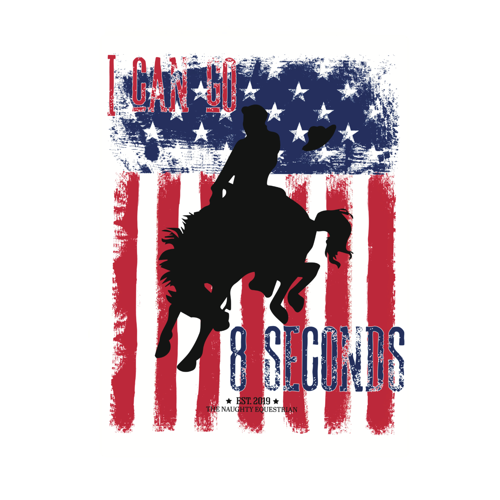 The Naughty Equestrian Wholesale Supplier, 8 Seconds Rodeo Horse Sticker