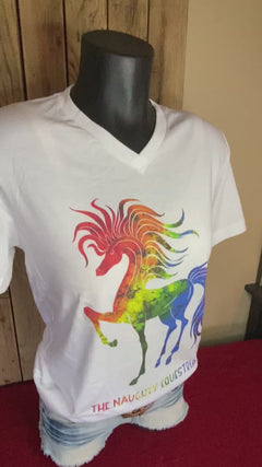 Rainbow Horse V-Neck Tee