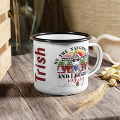 Personalized On the Naughty List Enamel Horse Coffee Cup - The Naughty Equestrian