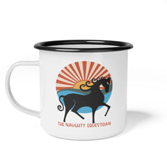 Custom Horse Mug, Enamel Horse Coffee Cup - The Naughty Equestrian