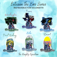 Trail Riding Between the Ears Series Refrigerator Magnet, Western Magnet