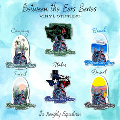 Beach Scene Between the Ears Series Sticker, Laptop Sticker, Western Vinyl Decal