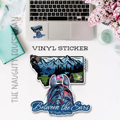 Montana Between the Ears Series Sticker, Laptop Sticker, Western Vinyl Decal