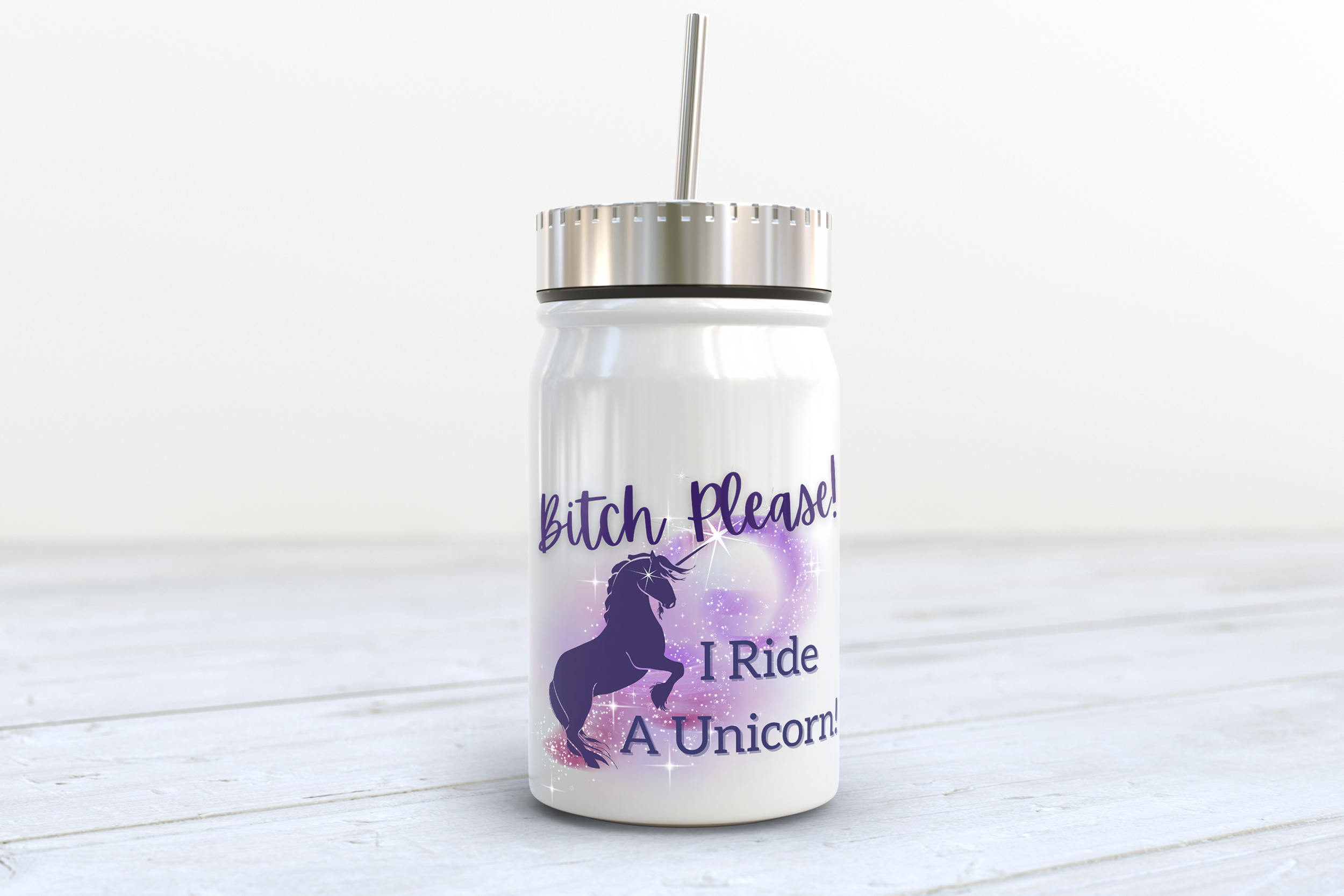 I Ride A Unicorn Mason Jar Tumbler