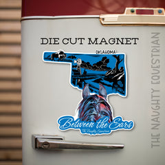 Oklahoma Between the Ears Series Refrigerator Magnet, Western Magnet