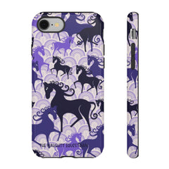 Purple Atomic Horse iPhone Tough Case | Naughty Equestrian Mid Century Modern Phone Case - The Naughty Equestrian