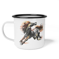 Custom Horse Mug, Enamel Horse Coffee Cup - The Naughty Equestrian