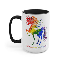 Custom Rainbow Horse Mug,Rainbow Pride Cup - The Naughty Equestrian