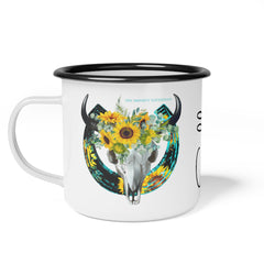 Custom Western Mug, Enamel Skull Coffee Cup - The Naughty Equestrian