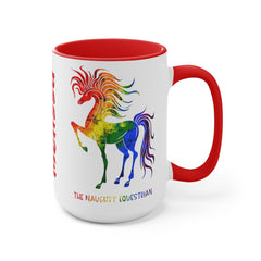 Custom Rainbow Horse Mug,Rainbow Pride Cup - The Naughty Equestrian
