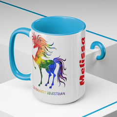 Custom Rainbow Horse Mug,Rainbow Pride Cup - The Naughty Equestrian
