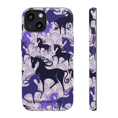 Purple Atomic Horse iPhone Tough Case | Naughty Equestrian Mid Century Modern Phone Case - The Naughty Equestrian