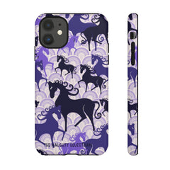 Purple Atomic Horse iPhone Tough Case | Naughty Equestrian Mid Century Modern Phone Case - The Naughty Equestrian
