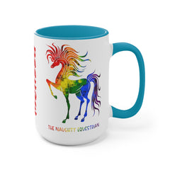 Custom Rainbow Horse Mug,Rainbow Pride Cup - The Naughty Equestrian
