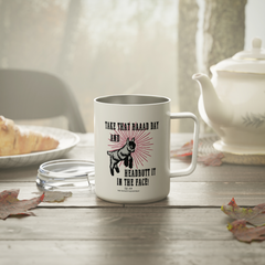 Take That Bad Day And Headbutt it Goat Western Mug, Camp Cup