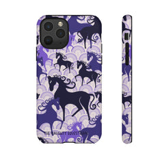 Purple Atomic Horse iPhone Tough Case | Naughty Equestrian Mid Century Modern Phone Case - The Naughty Equestrian