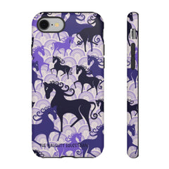 Purple Atomic Horse iPhone Tough Case | Naughty Equestrian Mid Century Modern Phone Case - The Naughty Equestrian
