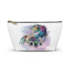 The Naughty Equestrian Watercolor Sunflower Horse Makeup Bag