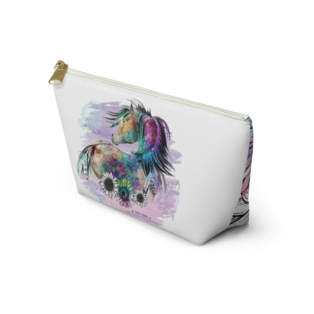 Watercolor Sunflower Horse Makeup Bag - The Naughty Equestrian