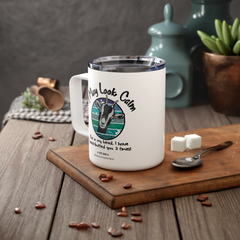 I May Look Calm Goat Headbutt Western Mug, Camp Cup