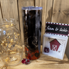 The Naughty Equestrian Naughty Wine Accessories Black and Red Heart and Horse Naughty Skinny Tumbler 20 oz