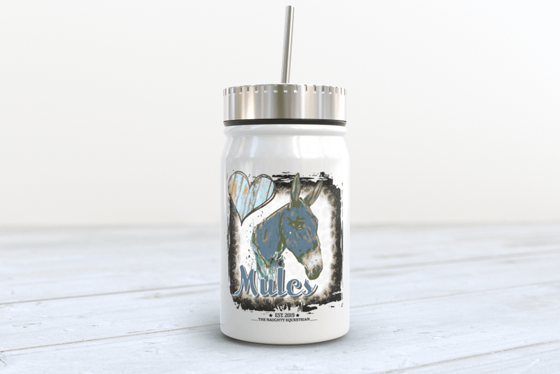 The Naughty Naughty Equestrian Drinkware, Mugs, Tumblers Mules Naughty Mason Jar Tumbler 17 oz