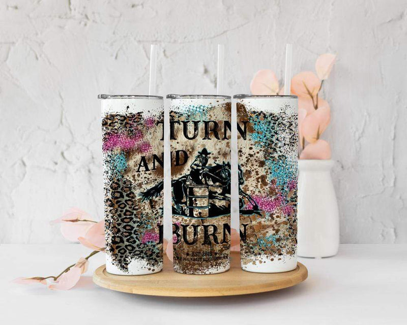 The Naughty Naughty Equestrian Drinkware, Mugs, Tumblers Turn and Burn Naughty Skinny Tumbler 20 oz